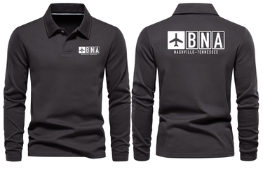 BNA AIRPORT LONG SLEEVE POLO